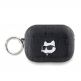 Karl Lagerfeld PU Embossed Choupette Head Case - кожен кейс с карабинер за Apple AirPods Pro 2 (черен) thumbnail