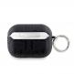 Karl Lagerfeld PU Embossed Choupette Head Case - кожен кейс с карабинер за Apple AirPods Pro 2 (черен) thumbnail 3