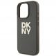 DKNY PU Leather Stack Logo Wrist Strap Case - дизайнерски кожен кейс с връзка за носене за iPhone 16 Pro Max (тъмнозелен) thumbnail 3