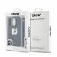 DKNY PU Leather Stack Logo Wrist Strap Case - дизайнерски кожен кейс с връзка за носене за iPhone 16 Pro (черен) thumbnail 5