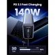 Ugreen Nexode GaN Travel Fast Wall Charger 300W - захранване за ел. мрежа за лаптопи, смартфони и таблети с 4xUSB-C и 1xUSB-A изходи с технология за бързо зареждане (тъмносив) thumbnail 9