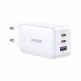 Ugreen GaN Fast Wall Charger 65W PD - захранване за ел. мрежа за лаптопи, смартфони и таблети с USB-A и 2xUSB-C изходи с технология за бързо зареждане (бял) thumbnail 2
