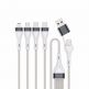 4smarts 4-in-2 Multi-Charging USB Cable - универсален USB-C кабел с Lightning, microUSB и USB-C конектори (25 см) (бял) thumbnail 2