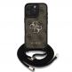 Guess PU 4G Metal Logo Crossbody Strap Case - дизайнерски кожен кейс с връзка за носене през врата за iPhone 16 Pro (кафяв) thumbnail 2