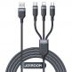 Joyroom 3-in-1 USB-A Fast Charging Cable 3.5A - универсален USB-A кабел с Lightning, microUSB и USB-C конектори (30 см) (черен) thumbnail