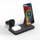 Mophie Snap Plus 3in1 Magnetic MagSafe Wireless Charger - тройна поставка (пад) за безжично зареждане за iPhone с Magsafe, Apple Watch, AirPods Pro и Qi съвместими устройства (черен) thumbnail