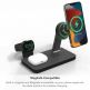 Mophie Snap Plus 3in1 Magnetic MagSafe Wireless Charger - тройна поставка (пад) за безжично зареждане за iPhone с Magsafe, Apple Watch, AirPods Pro и Qi съвместими устройства (черен) thumbnail 10