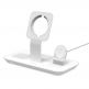 Mophie 3in1 Wireless Stand For Magsafe Charger - тройна поставка (пад) за безжично зареждане за iPhone съвместима с Magsafe захранване, Apple Watch, AirPods и Qi съвместими мобилни устройства (бял) thumbnail 2