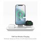 Mophie 3in1 Wireless Stand For Magsafe Charger - тройна поставка (пад) за безжично зареждане за iPhone съвместима с Magsafe захранване, Apple Watch, AirPods и Qi съвместими мобилни устройства (бял) thumbnail 4