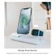 Mophie 3in1 Wireless Stand For Magsafe Charger - тройна поставка (пад) за безжично зареждане за iPhone съвместима с Magsafe захранване, Apple Watch, AirPods и Qi съвместими мобилни устройства (бял) thumbnail 5