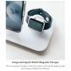 Mophie 3in1 Wireless Stand For Magsafe Charger - тройна поставка (пад) за безжично зареждане за iPhone съвместима с Magsafe захранване, Apple Watch, AirPods и Qi съвместими мобилни устройства (бял) thumbnail 8