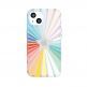 Tech21 EvoArt Rainbow Sunburst Hybrid Case - хибриден удароустойчив кейс за iPhone 13 (шарен-прозрачен) thumbnail