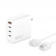 4Smarts GaN Charger Flex Pro 100W Travel Edition - захранване за ел. мрежа за лаптопи, смартфони и таблети с 3xUSB-C и 1xUSB-A изходи с технология за бързо зареждане (бял) thumbnail 2