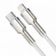 Baseus Cafule Metal Series USB-C to Lightning Cable PD 20W (CATLJK-A02) - USB-C към Lightning кабел за Apple устройства с Lightning порт (100 см) (бял) thumbnail 2