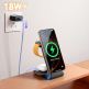 Joyroom 3-in-1 Inductive Wireless Charging Station- сгъваема тройна поставка (пад) за безжично зареждане за iPhone с Magsafe, Apple Watch и AirPods (тъмносив) thumbnail 8