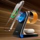 Joyroom 3-in-1 Inductive Wireless Charging Station- сгъваема тройна поставка (пад) за безжично зареждане за iPhone с Magsafe, Apple Watch и AirPods (тъмносив) thumbnail 9