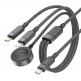 Acefast 3-in-1 USB-C and Apple Watch Cable 100W - USB-C кабел с 2xUSB-C конекторa и конектор за зареждане на Apple Watch (120 см) (черен) thumbnail