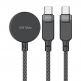 Acefast 3-in-1 USB-C and Apple Watch Cable 100W - USB-C кабел с 2xUSB-C конекторa и конектор за зареждане на Apple Watch (120 см) (черен) thumbnail 2