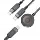 Acefast 3-in-1 USB-C and Apple Watch Cable 100W - USB-C кабел с 2xUSB-C конекторa и конектор за зареждане на Apple Watch (120 см) (черен) thumbnail 3