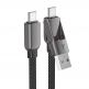 Acefast USB-C to USB-C and USB-A Cable 60W - качествен многофункционален кабел USB-C към USB-C или USB-A (20 см) (черен) thumbnail 5