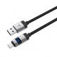 Acefast USB-A to USB-C Cable with LED Display 66W - здрав кабел с въжена оплетка с бързо зареждане за устройства с USB-C порт (120 см) (черен) thumbnail 2