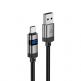 Acefast USB-A to USB-C Cable with LED Display 66W - здрав кабел с въжена оплетка с бързо зареждане за устройства с USB-C порт (120 см) (черен) thumbnail 3