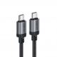 Acefast C20-03 USB-C to USB-C Charging Cable 15W - здрав кабел с въжена оплетка и бързо зареждане за устройства с USB-C порт (120 см) (черен) thumbnail 2