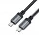 Acefast C20-03 USB-C to USB-C Charging Cable 15W - здрав кабел с въжена оплетка и бързо зареждане за устройства с USB-C порт (120 см) (черен) thumbnail 3