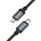 Acefast C20-03 USB-C to USB-C Charging Cable 15W - здрав кабел с въжена оплетка и бързо зареждане за устройства с USB-C порт (120 см) (черен) thumbnail 4