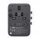 Joyroom Gan Universal World Travel Adapter 65W - захранване с 2xUSB-А и 3xUSB-C изходи и преходници за цял свят в едно устройство за мобилни устройства (черен) thumbnail 2