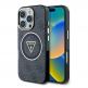 Guess IML 4G Glitter And Triangle Logo MagSafe Case - хибриден удароустойчив кейс с MagSafe за iPhone 16 Pro (черен) thumbnail
