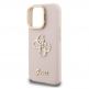 Guess PU 4G Grained Logo Stand Hard Case - дизайнерски кожен кейс с вградена поставка за iPhone 16 Pro Max (розов) thumbnail 5
