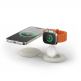 Satechi OntheGo 2-in-1 Qi2 Magnetic Wireless Charging Pad 15W - двойна поставка (пад) за безжично зареждане за iPhone с Magsafe и Apple Watch (бежов) thumbnail