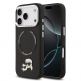 Дизайнерски кожен кейс с MagSafe за iPhone 17 Pro - Karl Lagerfeld PU Karl and Choupette Heads Pins MagSafe Case (черен) thumbnail