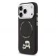 Дизайнерски кожен кейс с MagSafe за iPhone 17 Pro - Karl Lagerfeld PU Karl and Choupette Heads Pins MagSafe Case (черен) thumbnail 2