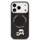 Дизайнерски кожен кейс с MagSafe за iPhone 17 Pro - Karl Lagerfeld PU Karl and Choupette Heads Pins MagSafe Case (черен) thumbnail 3