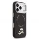 Дизайнерски кожен кейс с MagSafe за iPhone 17 Pro - Karl Lagerfeld PU Karl and Choupette Heads Pins MagSafe Case (черен) thumbnail 4