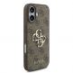 Дизайнерски кожен кейс с връзка за китката за iPhone 17 - Guess PU 4G Metal Logo Strap Case (кафяв) thumbnail 3