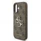 Дизайнерски кожен кейс с връзка за китката за iPhone 17 - Guess PU 4G Metal Logo Strap Case (кафяв) thumbnail 4