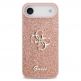 Силиконов (TPU) калъф за iPhone 17 Air - Guess PU Fixed Glitter 4G Metal Logo Case (розов) thumbnail 3