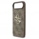 Дизайнерски кожен кейс с връзка за ръка за iPhone 17 Air - Guess PU 4G Metal Logo Strap Case (кафяв) thumbnail 4