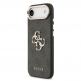 Дизайнерски кожен кейс за iPhone 17 Air - Guess PU Leather 4G Metal Logo Gold Frame Case (черен) thumbnail 2