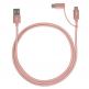 Torrii KeVable 2-in-1 Universal USB Cable (1 meter) - изключително здрав кевларен кабел за устройства с microUSB и USB-C (1 метър) (розово злато) thumbnail