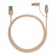 Torrii KeVable 2-in-1 Universal USB Cable (1 meter) - изключително здрав кевларен кабел за устройства с microUSB и USB-C (1 метър) (златист) thumbnail