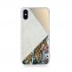 Torrii Puzzle Case - хибриден (поликарбонат, алуминий, мрамор и перли) кейс за iPhone XS, iPhone X (бял) thumbnail