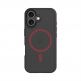 Хибриден удароустойчив кейс с MagSafe за iPhone 17 - Tactical MagForce Hyperstealth 2.0 Cover (черен-червен) thumbnail