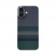 Кевларен кейс с MagSafe за iPhone 17 - Benks Armor Air Aurora Kevlar Case 600D (черен-зелен) thumbnail