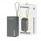 Външна батерия с 1xUSB-A, 2xUSB-C и технология за бързо зареждане - Wozinsky K65 Plus Power Bank 30000 mAh 65W (тъмносив) thumbnail 4