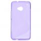 S-Line Cover Case - силиконов калъф за HTC ONE (лилав-прозрачен) thumbnail