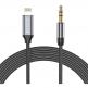 Качествен аудио кабел от Lightning към 3.5 мм. аудио жак (100см) - Tech-Protect Ultraboost Audio Cable With Lightning Connector (черен) thumbnail
